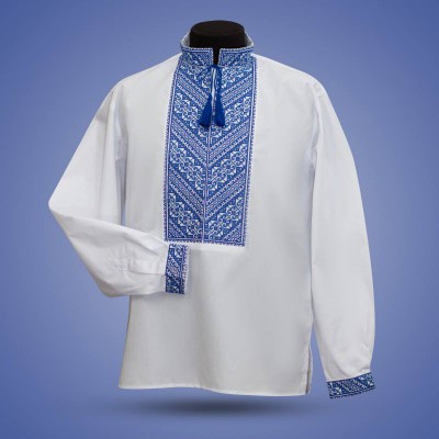 Embroidered shirt "Will Power" blue